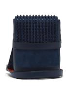 Matchesfashion.com Christian Louboutin - Benech Reporter Spike Embellished Leather Bag - Mens - Blue