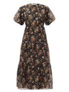 Matchesfashion.com Sir - Amerie Open-back Floral-print Cotton-blend Dress - Womens - Black Multi