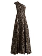 Roland Mouret Hampstead Bloom One-shoulder Fil Coup Gown