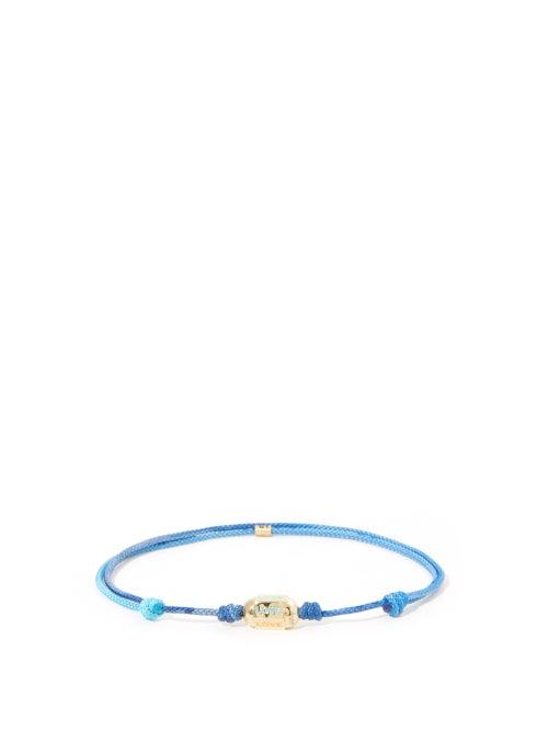 Matchesfashion.com Luis Morais - Love Enamel, 14kt Gold & Cord Bracelet - Mens - Multi