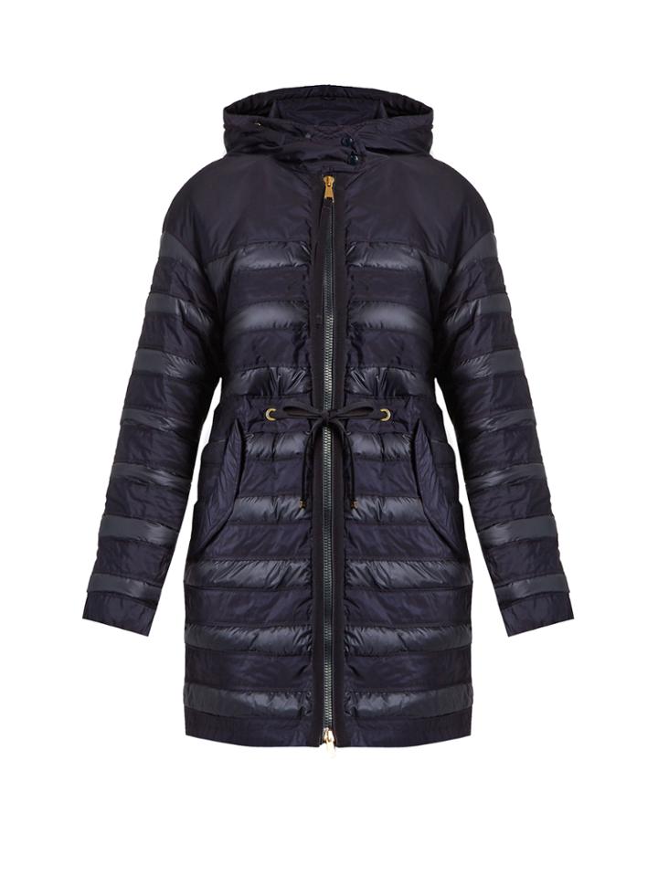 Moncler Scille Hooded Panelled Quilted Down Coat
