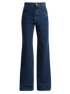Matchesfashion.com Loewe - High Rise Wide Leg Flared Jeans - Womens - Denim