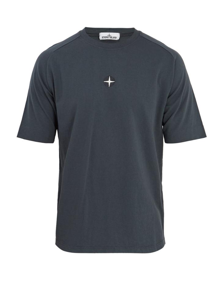 Stone Island Logo-embroidered Cotton-jersey T-shirt