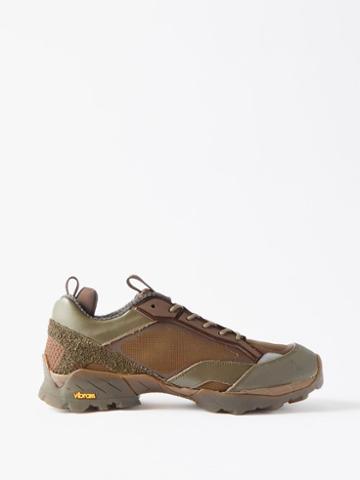 Roa - Lhakpa Leather And Mesh Trainers - Mens - Brown