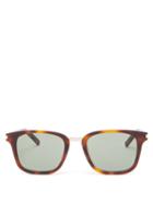 Matchesfashion.com Saint Laurent - Metal-bridge Square Acetate Sunglasses - Mens - Grey