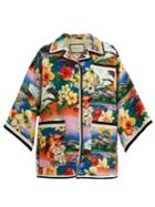 Gucci Hawaiian-print Oversized Linen Jacket