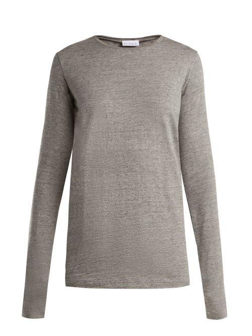 Matchesfashion.com Raey - Long Sleeved Slubby Cotton Jersey T Shirt - Womens - Light Grey