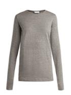 Matchesfashion.com Raey - Long Sleeved Slubby Cotton Jersey T Shirt - Womens - Light Grey