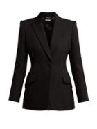 Matchesfashion.com Alexander Mcqueen - Sculptural Wool Blend Blazer - Womens - Black