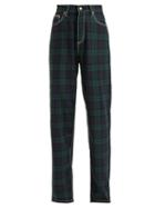 Matchesfashion.com Eytys - Benz High Waisted Tartan Jeans - Womens - Green Multi