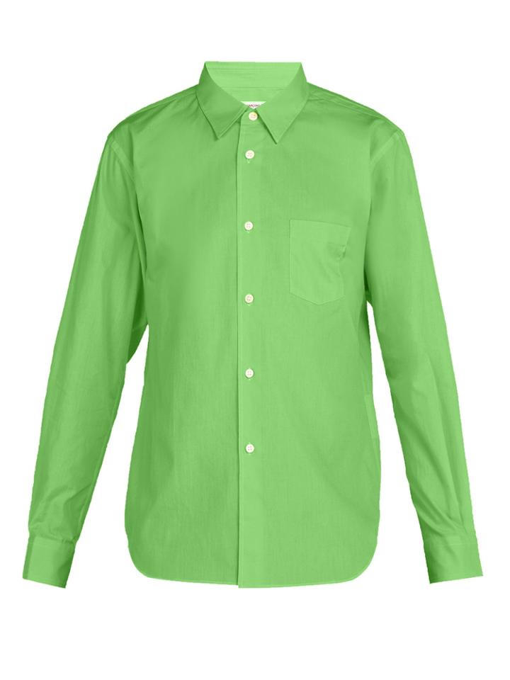 Comme Des Garçons Shirt Logo-embellished Cotton-poplin Shirt