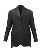 Matchesfashion.com Acne Studios - Jill Oversized Single-breasted Satin Jacket - Womens - Black