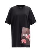 Matchesfashion.com Raf Simons - Ss18 Longline Cotton-jersey T-shirt - Womens - Black