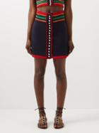 Paco Rabanne - Crochet-cotton Mini Skirt - Womens - Dark Navy
