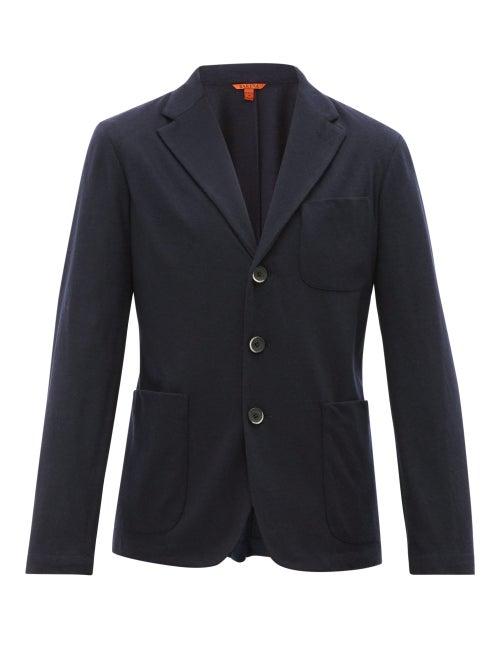 Matchesfashion.com Barena Venezia - Torceo Brushed Virgin Wool-jersey Blazer - Mens - Navy