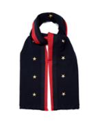 Gucci Star And Web-striped Wool-blend Scarf