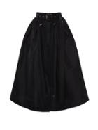 Matchesfashion.com Alexander Mcqueen - Belted Gabardine Midi Skirt - Womens - Black