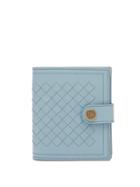 Matchesfashion.com Bottega Veneta - Intrecciato Leather Wallet - Womens - Light Blue