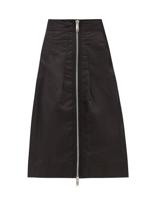 Ganni - High-rise Recycled-nylon Midi Skirt - Womens - Black