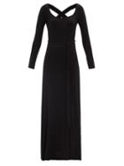 Matchesfashion.com Albus Lumen - Crossover Waist-sash Jersey Maxi Dress - Womens - Black