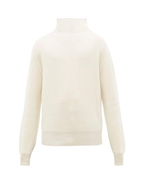 Matchesfashion.com The Row - Daniel Roll Neck Ribbed Cashmere Sweater - Mens - Cream