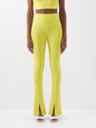 Norma Kamali - Slit-cuff Jersey Leggings - Womens - Yellow