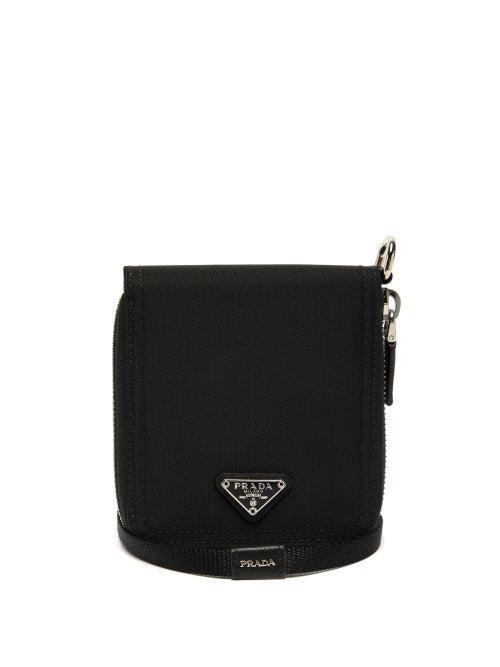 Matchesfashion.com Prada - Nylon And Saffiano Leather Necklace Wallet - Mens - Black