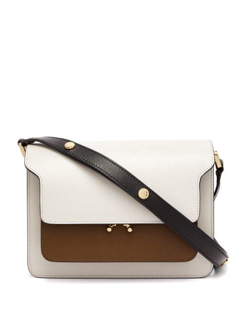 Matchesfashion.com Marni - Trunk Medium Leather Shoulder Bag - Womens - Grey Multi