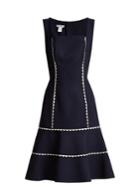 Oscar De La Renta Ric-rac Trimmed Wool-blend Crepe Dress