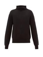 Matchesfashion.com The Row - Daniel Funnel Neck Ribbed Cashmere Sweater - Mens - Black