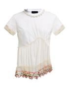 Matchesfashion.com Simone Rocha - Pearl Embellished T Shirt - Womens - White Multi