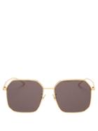 Matchesfashion.com Bottega Veneta - Square Metal Sunglasses - Mens - Gold