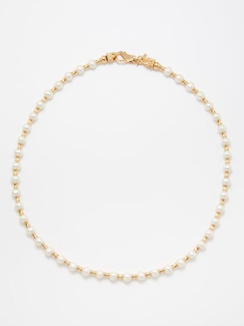 Emanuele Bicocchi - Freshwater Pearl & 24kt Gold-plated Necklace - Mens - Silver