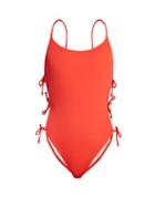 Matchesfashion.com Solid & Striped - The Lily Tie Side Swimsuit - Womens - Red