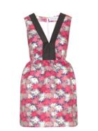 Matchesfashion.com Caterina Gatta - Contrast Neckline Daisy Print Dress - Womens - Pink Multi