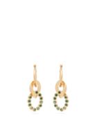 Matchesfashion.com Hillier Bartley - Crystal Curb Link Earrings - Womens - Green