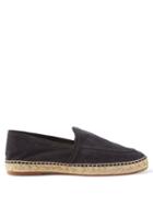 Brioni - Logo-debossed Suede Espadrilles - Mens - Navy