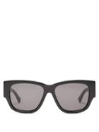 Matchesfashion.com Bottega Veneta - Oversized Round Acetate Sunglasses - Womens - Black