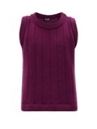 Matchesfashion.com Raf Simons - Ribbed Merino-wool Sleeveless Sweater - Mens - Burgundy