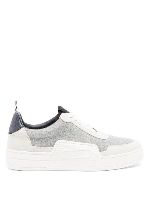 Matchesfashion.com Thom Browne - Basketball Flannel High-top Trainers - Mens - Grey