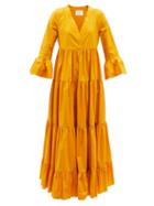 Ladies Beachwear La Doublej - Jennifer Jane Cotton-poplin Midi Dress - Womens - Yellow
