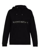 Matchesfashion.com Givenchy - Faded Logo Print Cotton Hooded Sweatshirt - Mens - Black