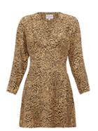 Matchesfashion.com Hvn - Hoover Tiger Print Silk Crepe Mini Dress - Womens - Brown
