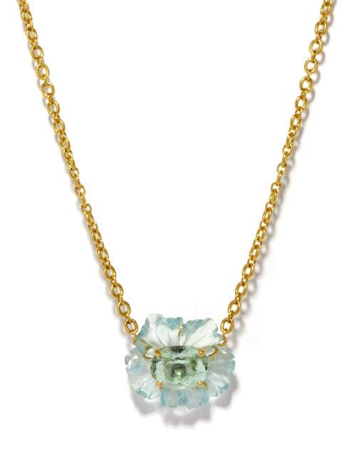 Irene Neuwirth - Aquarmarine, Beryl & 18kt Gold Necklace - Womens - Blue