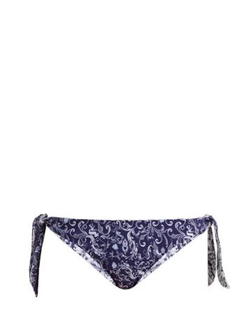 Matchesfashion.com Paolita - Valiente Reversible Bikini Briefs - Womens - Blue Multi