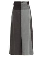 Matchesfashion.com Issey Miyake - Colour Block Wool Twill Trousers - Womens - Grey