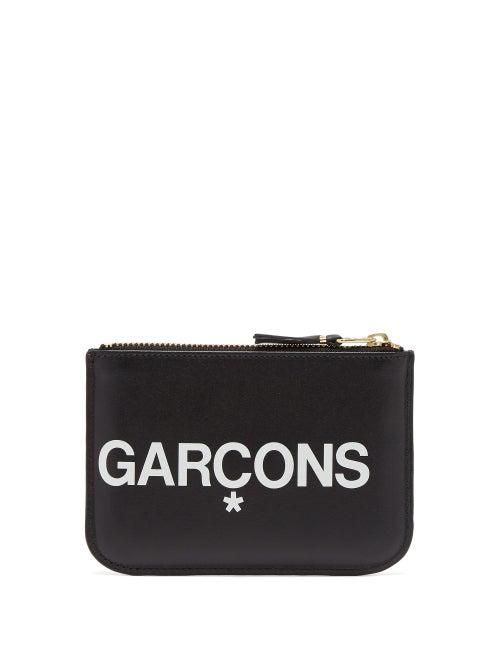Mens Bags Comme Des Garons Wallet - Logo-print Leather Pouch - Mens - Black