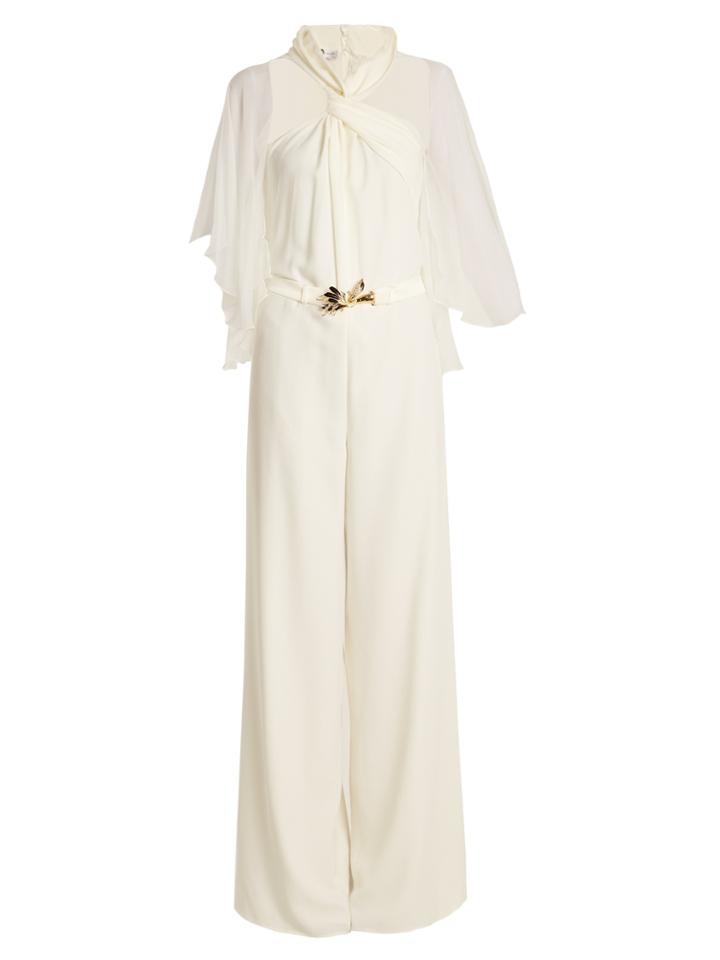Lanvin Swan-embellished Twisted Halterneck Cady Jumpsuit