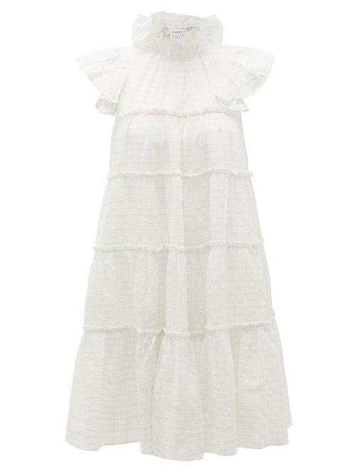 Matchesfashion.com Rhode - Tiffany Ruffled Cotton-blend Mini Dress - Womens - White