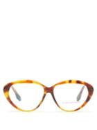 Matchesfashion.com Victoria Beckham - Oversized Cat-eye Acetate Glasses - Womens - Brown Multi